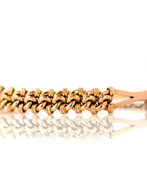 Antique Edwardian Knotted 15ct Bangle Bracelet
